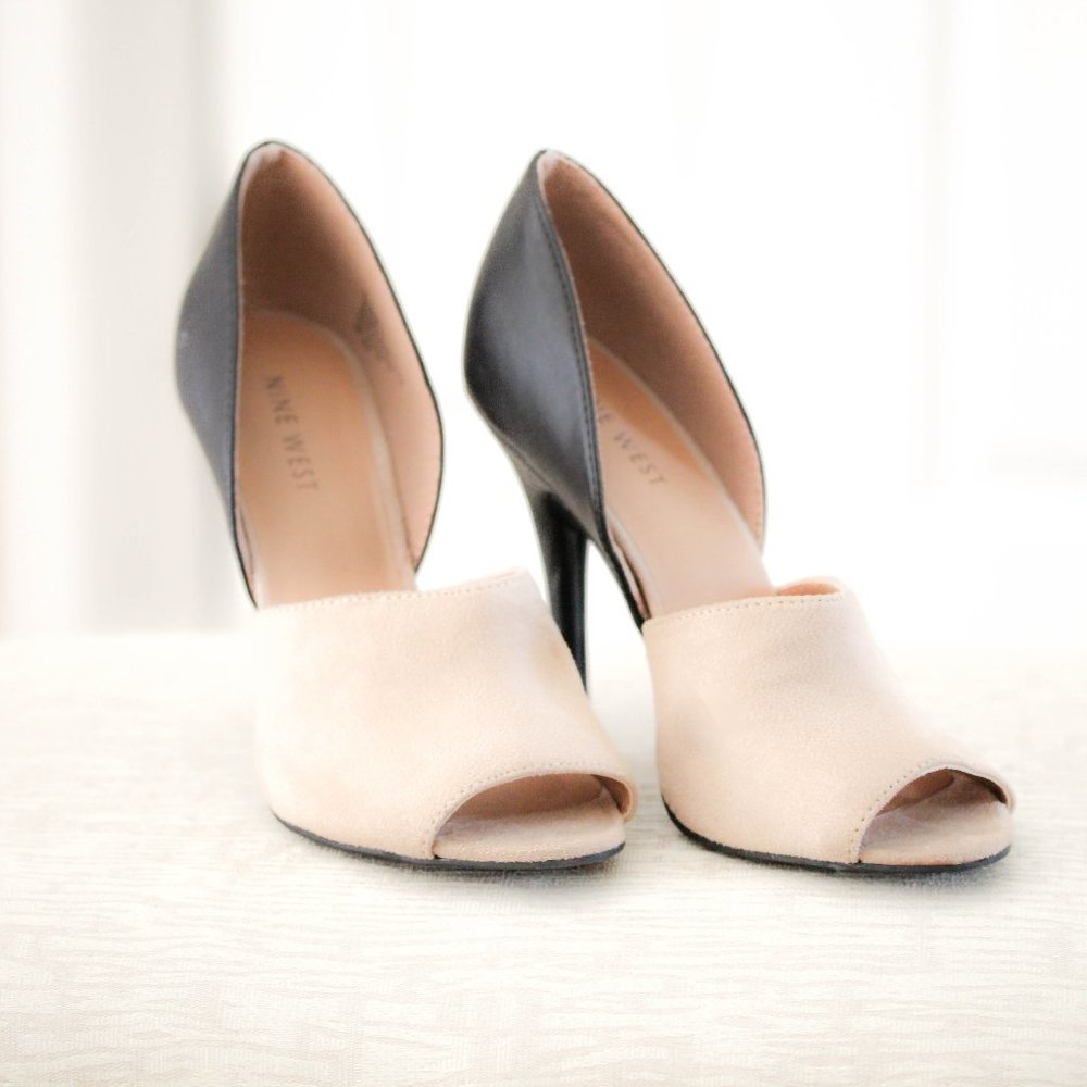 NINE WEST  two tone peep toe high heel shoes